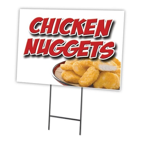 Signmission Chicken Nuggets Yard Sign & Stake outdoor plastic coroplast window, C-1824-DS-Chicken Nuggets C-1824-DS-Chicken Nuggets